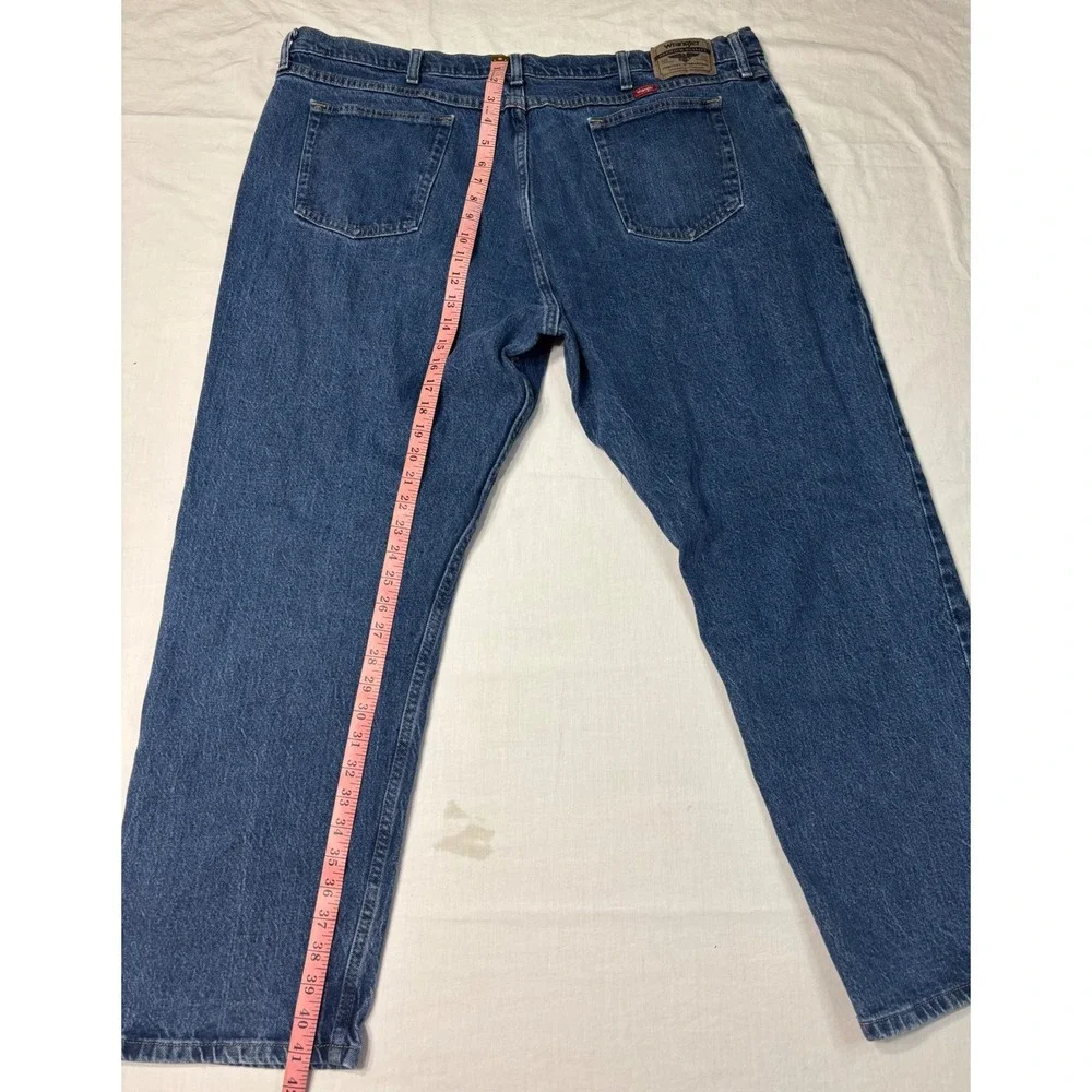 Wrangler Premium Quality Mens Blue Denim Straight Leg Jeans 44x30 1097FXVMD
